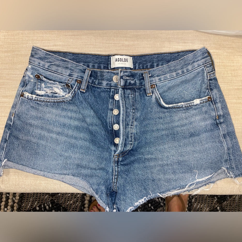 Agolde - vintage button up cutt-off jean shorts